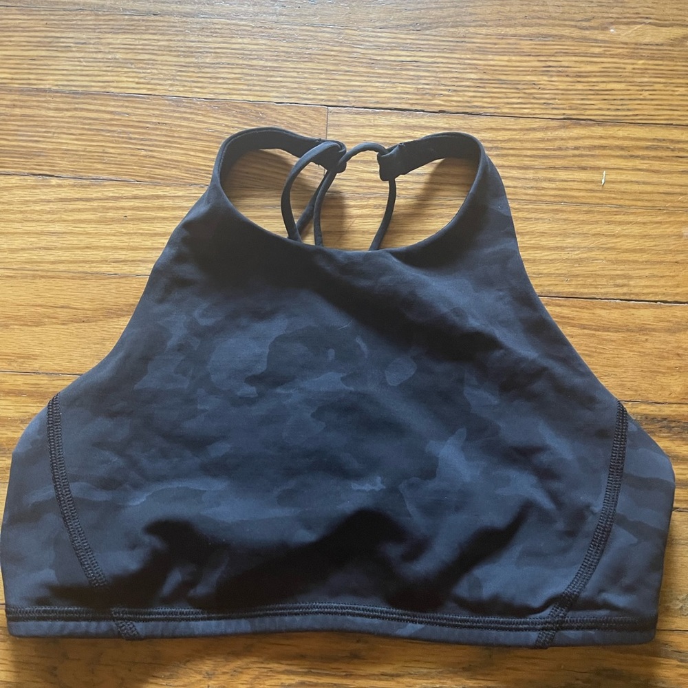 Lululemon sport bra camo black and grey size 6